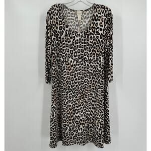 Chicos Womens‎ Dress Size 2 US L Leopard Animal Print Bold Glam Statement Resort